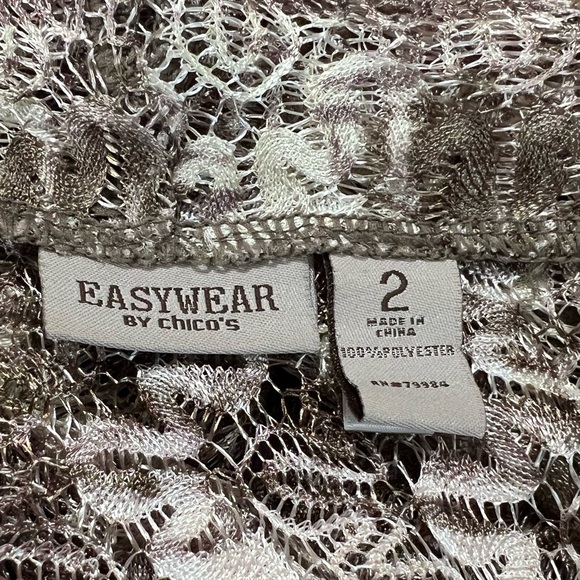 Chico’s Easy Wear Brown and Cream Patterned Kimono Cardigan Size 2 (12/14 L) - Picture 5 of 6